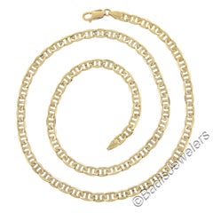 Italian Men's 14k Yellow Gold 20" Mariner Link Chain Necklace w/ Lobster Claw
