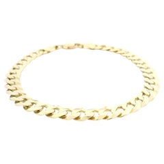 Italian Men's 14k Yellow Gold Curb Cuban Link Bracelet w/ Lobster Claw Clasp