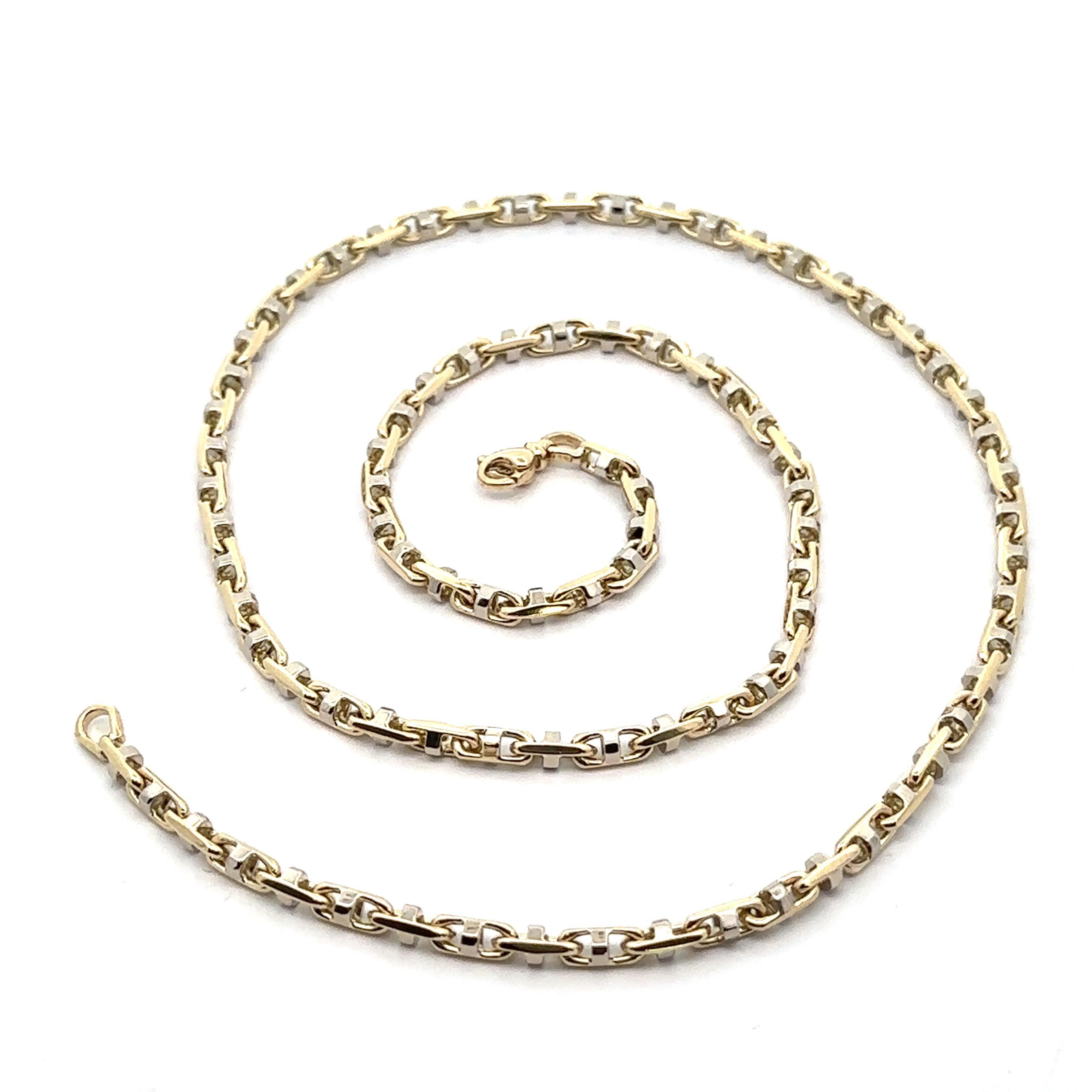 Italian Men's 14k Yellow & White Gold 22