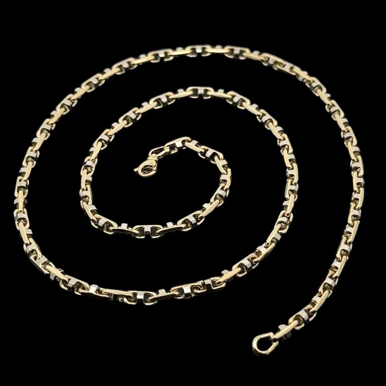 Italian Men's 14k Yellow & White Gold 22