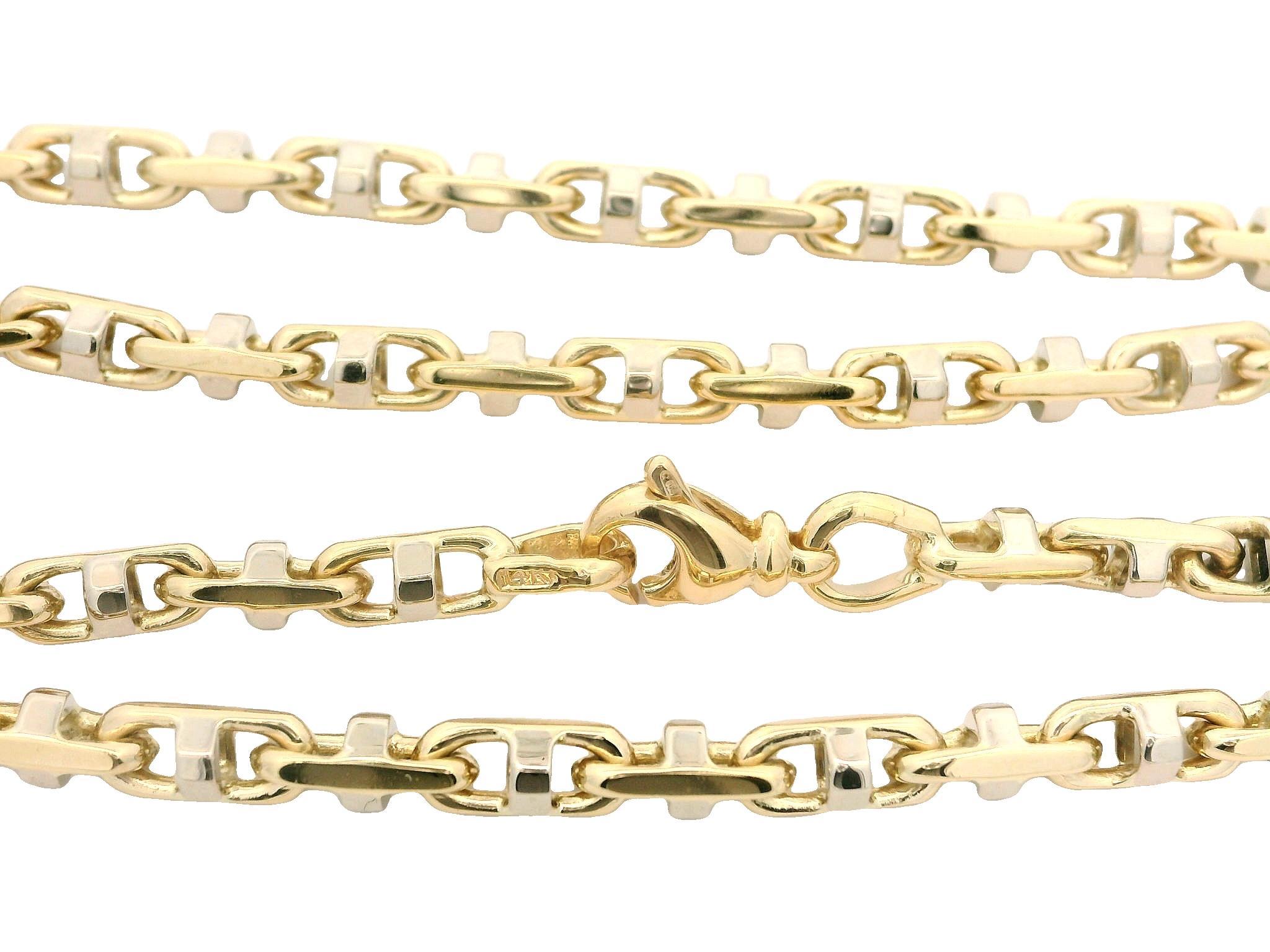 Italian Men's 14k Yellow & White Gold 22