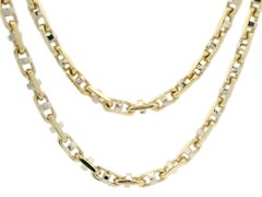 Italian Men's 14k Yellow & White Gold 22" Very Well Made Unique Chain Necklace