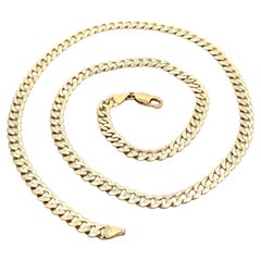 Collar italiano de hombre de oro amarillo macizo de 14 quilates con cadena de eslabones cubanos de 22 pulgadas