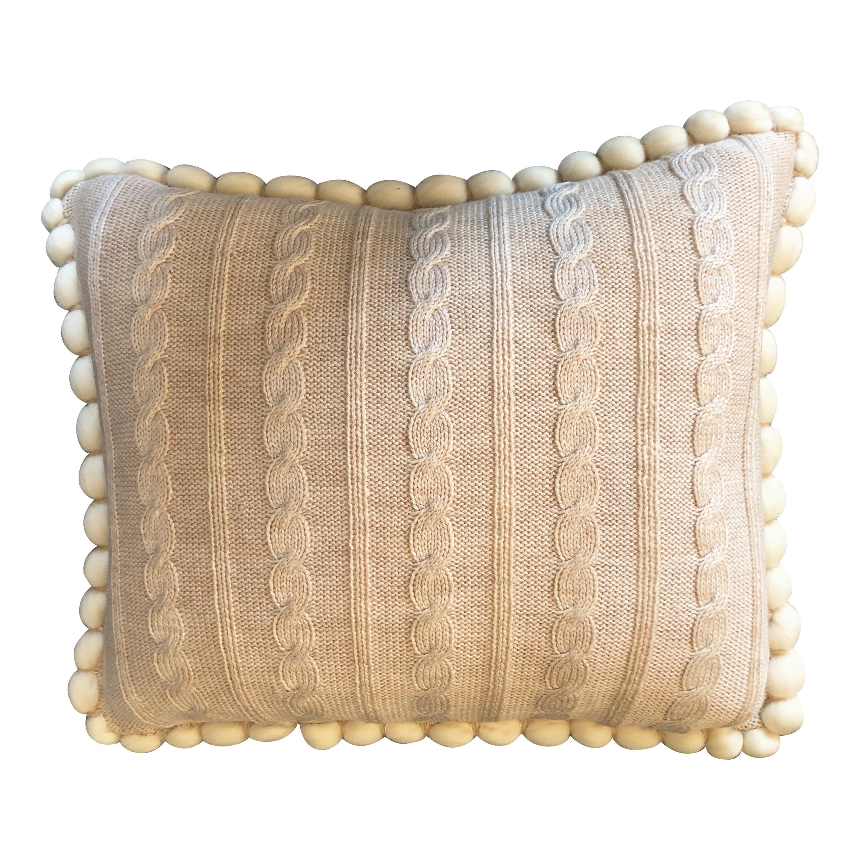 Italian Merino Wool "Cableknit" Pillow by Le Lampade