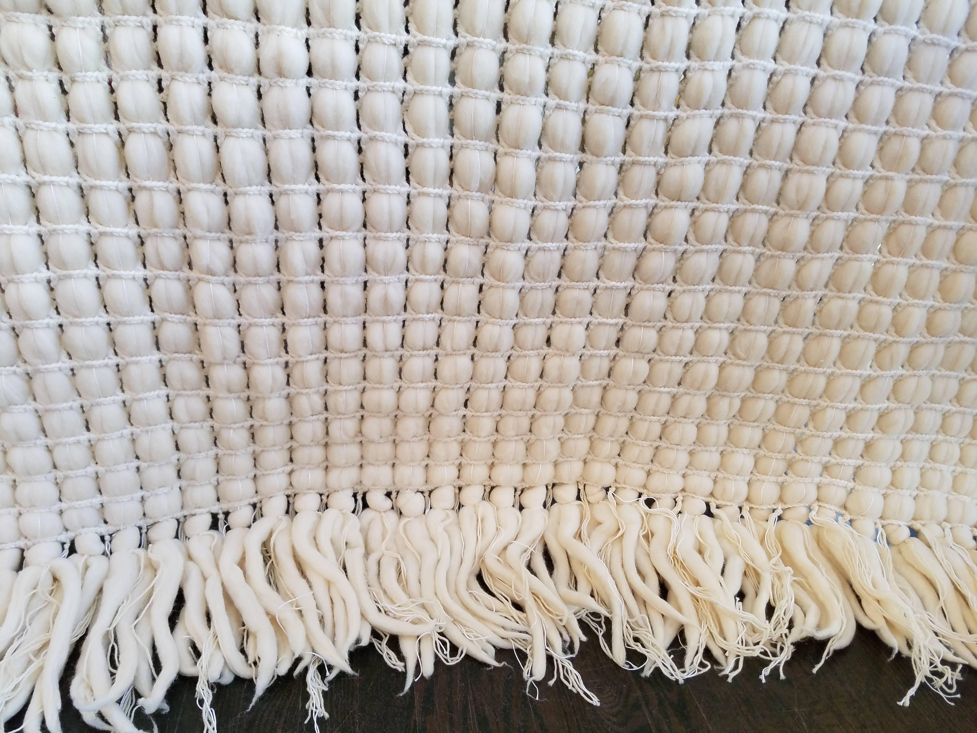 Modern Italian Merino Wool Tassel Throw by Le Lampade