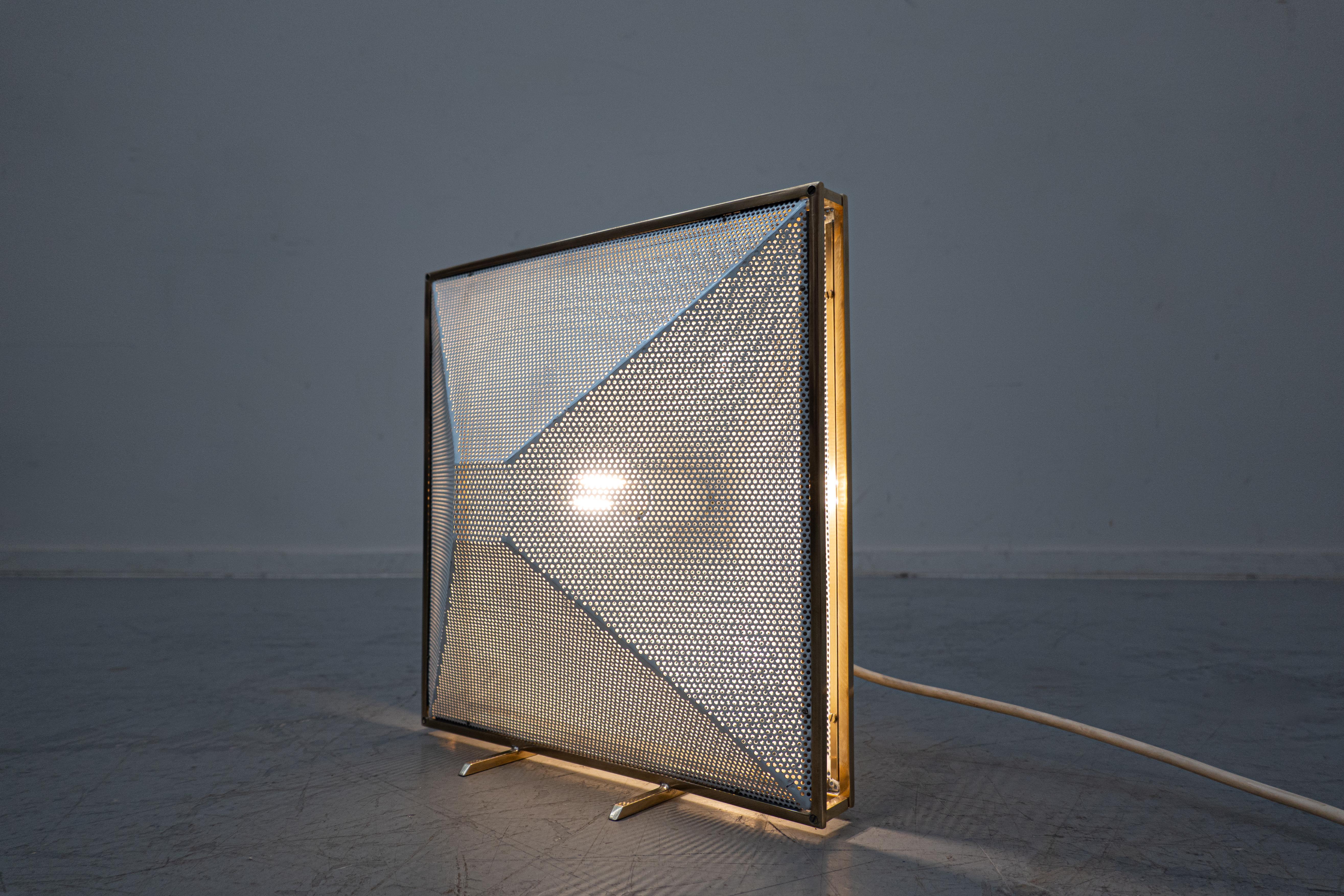 Italian Mesh Table Lamp, Metal, 1970s 3