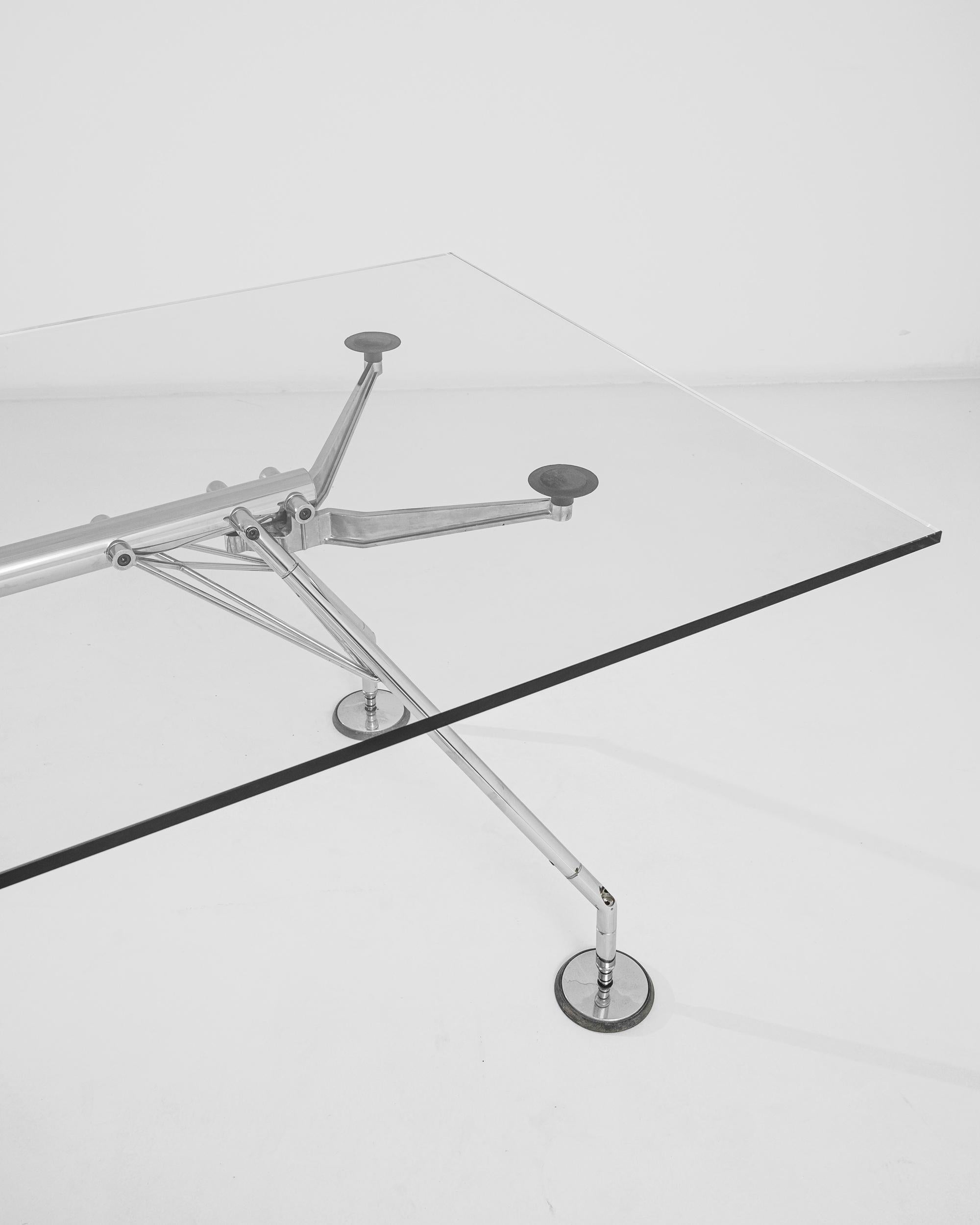Italian, Metal and Glass Table by Norman Foster In Good Condition For Sale In High Point, NC