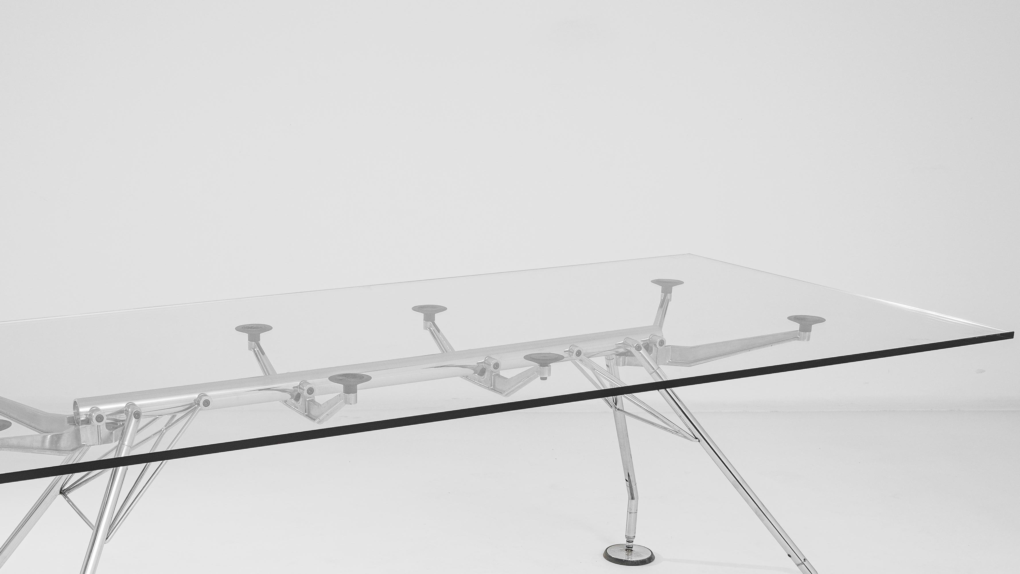 Italian, Metal and Glass Table by Norman Foster For Sale 3