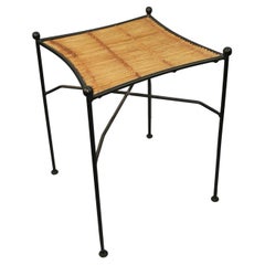 Austrian  Metal and Willow Side Table