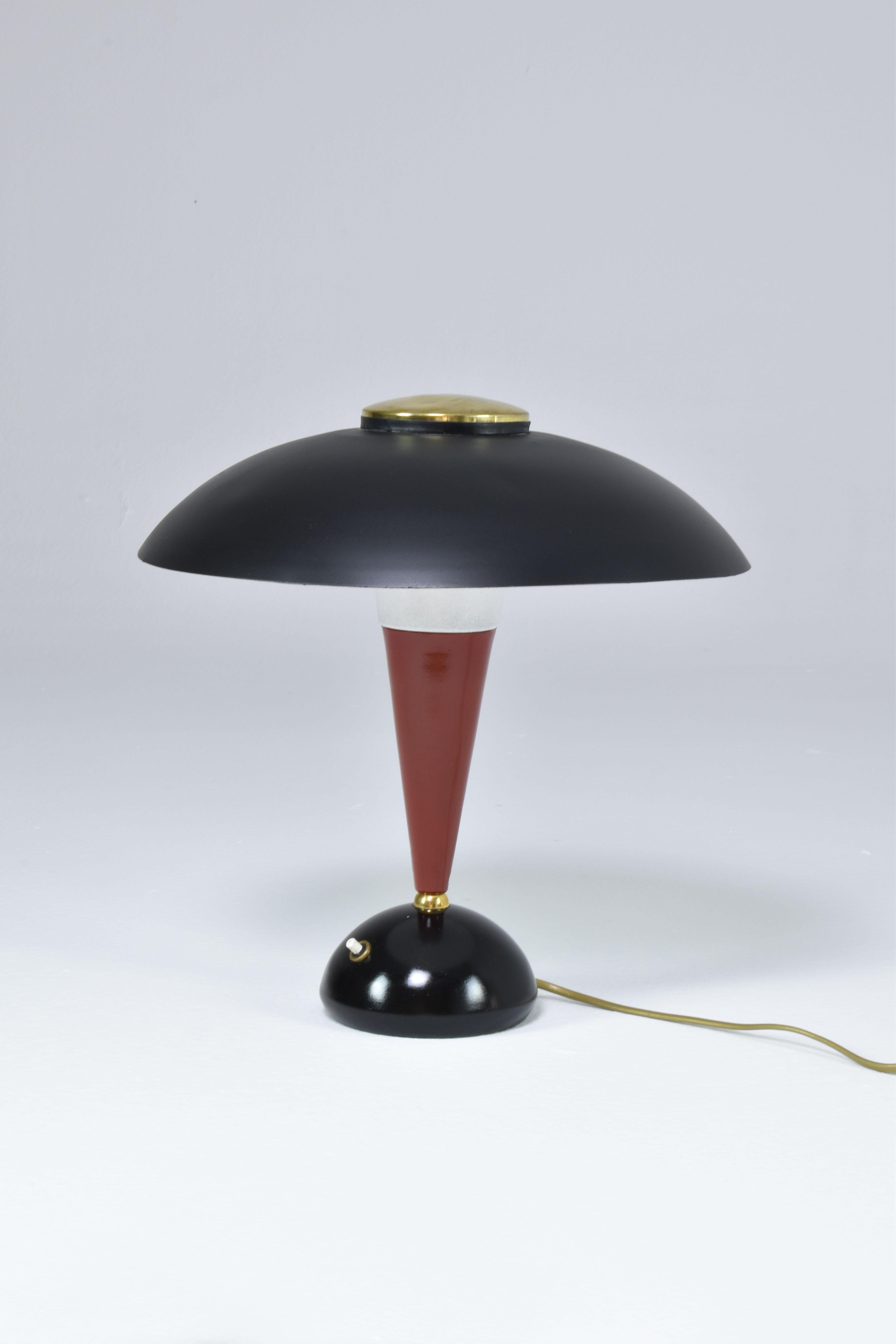 Italian Metal Art Deco Table Lamp, 1960s For Sale 6