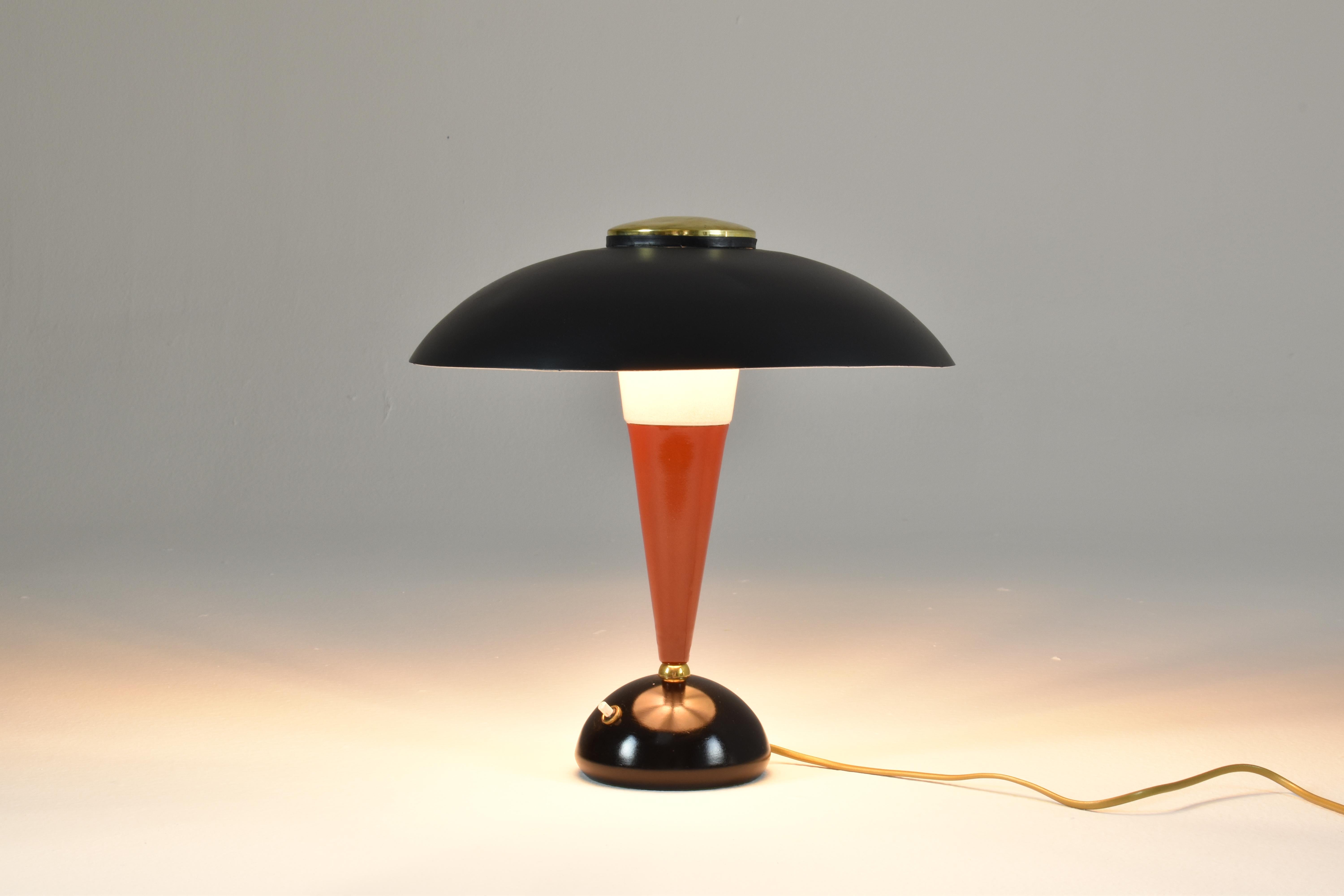Italian Metal Art Deco Table Lamp, 1960s For Sale 5