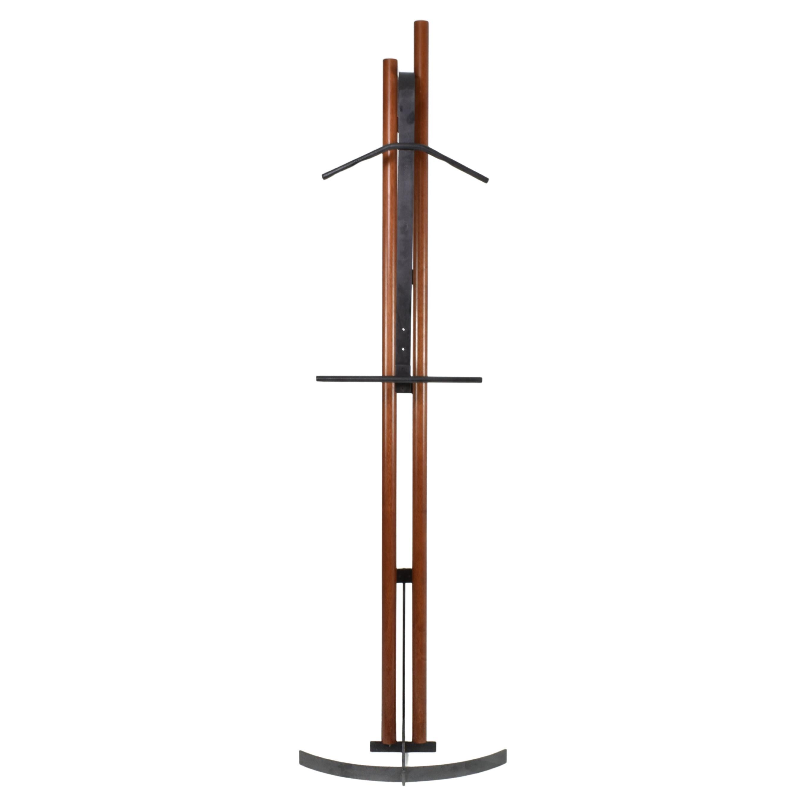 Italian Metal & Beech Wood Hanger Attributed to Afra and Tobia Scarpa, 1970s
