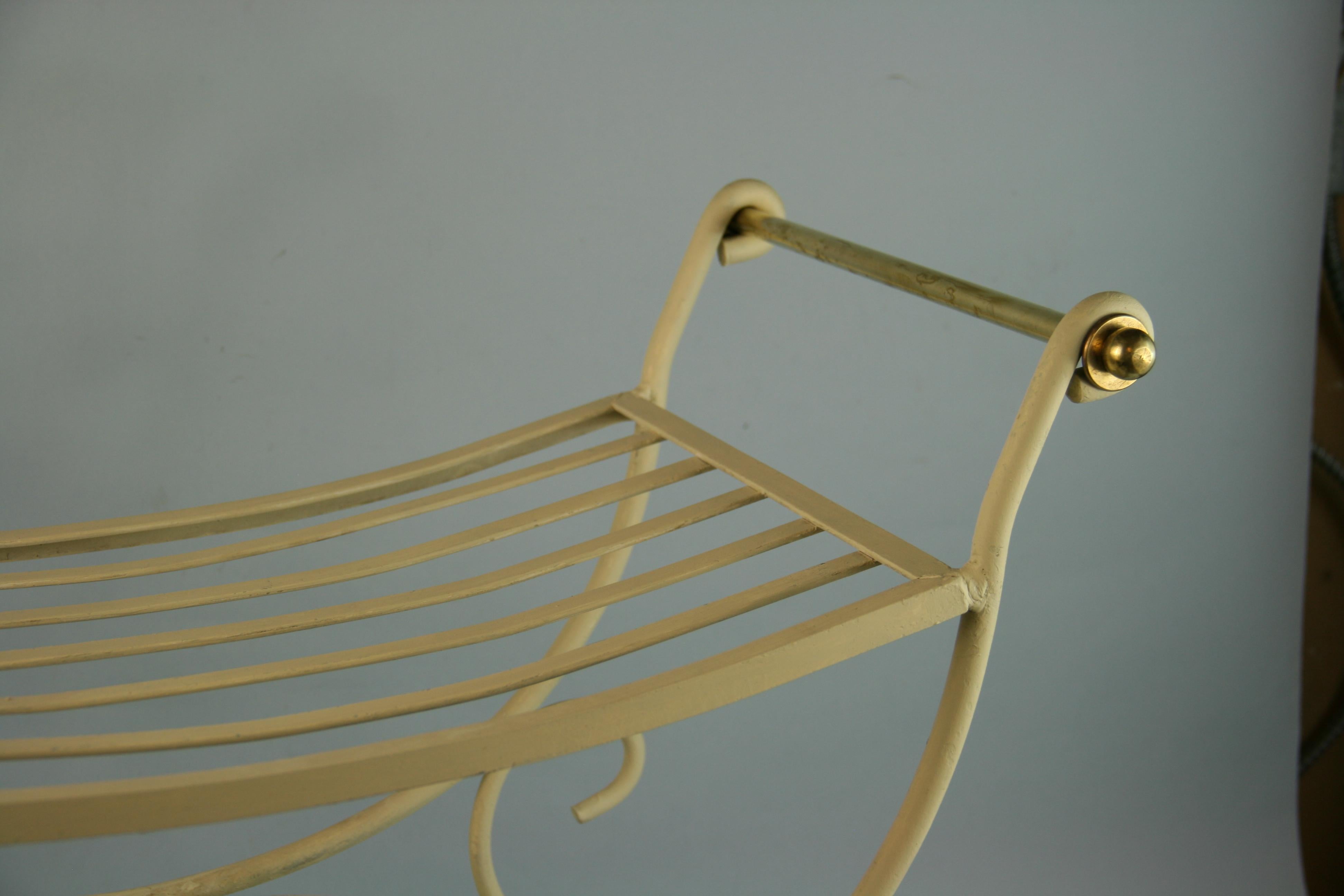 vintage brass bench