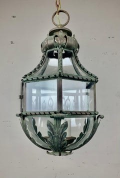 Italian Metal & Glass Light Pendant