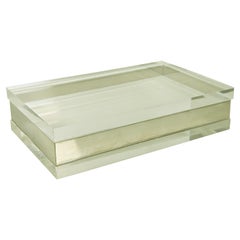 Caja italiana de metal y plexiglás, años 70
