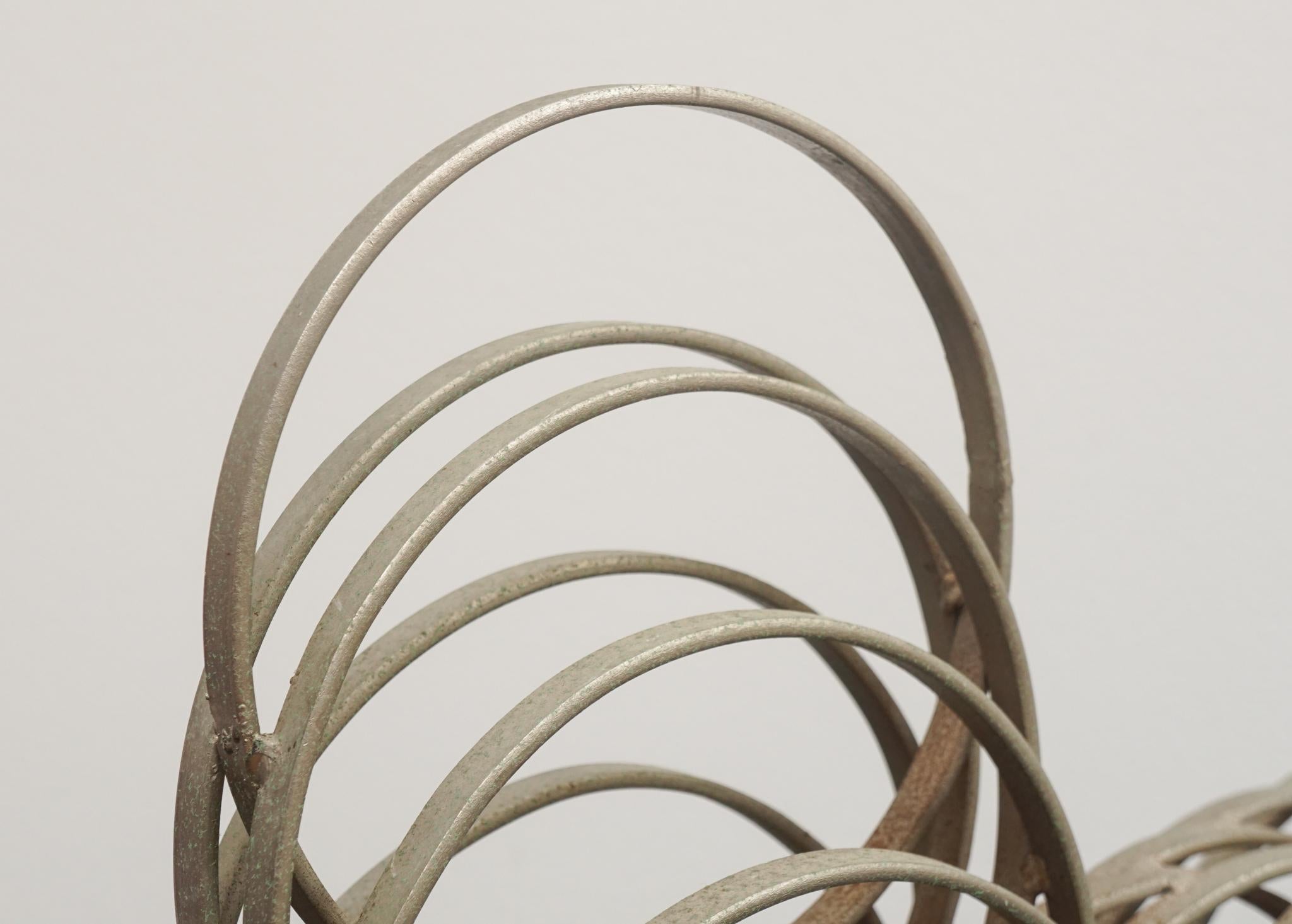 Late 20th Century Italian Metal Rings Sculpture For Sale