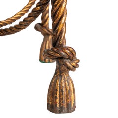 Italian Metal Rope Stool/ Table In Gold Gilt, After Napoleon lll