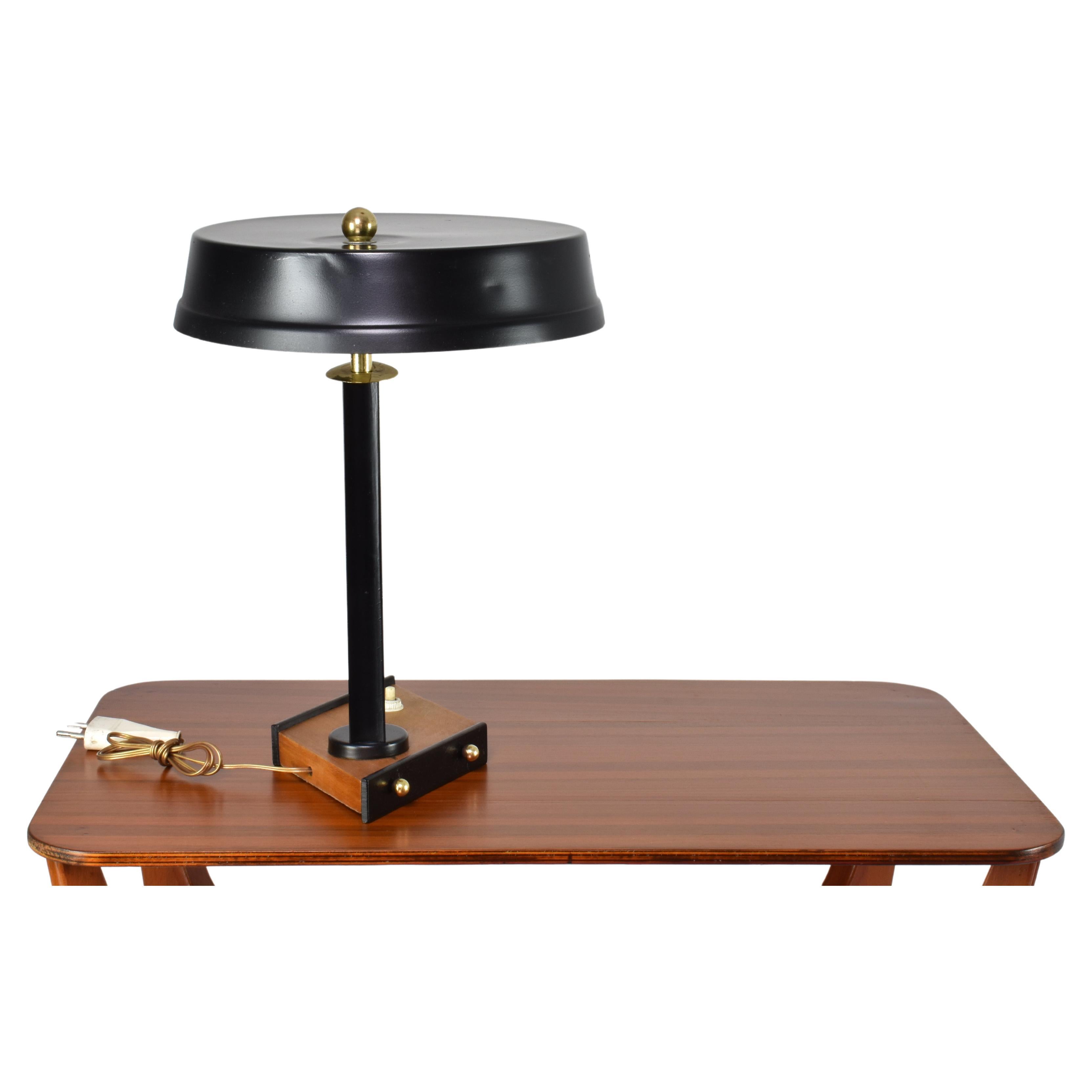 Italian Metal Table Lamp Attributed to Oscar Torlasco, 1950s For Sale