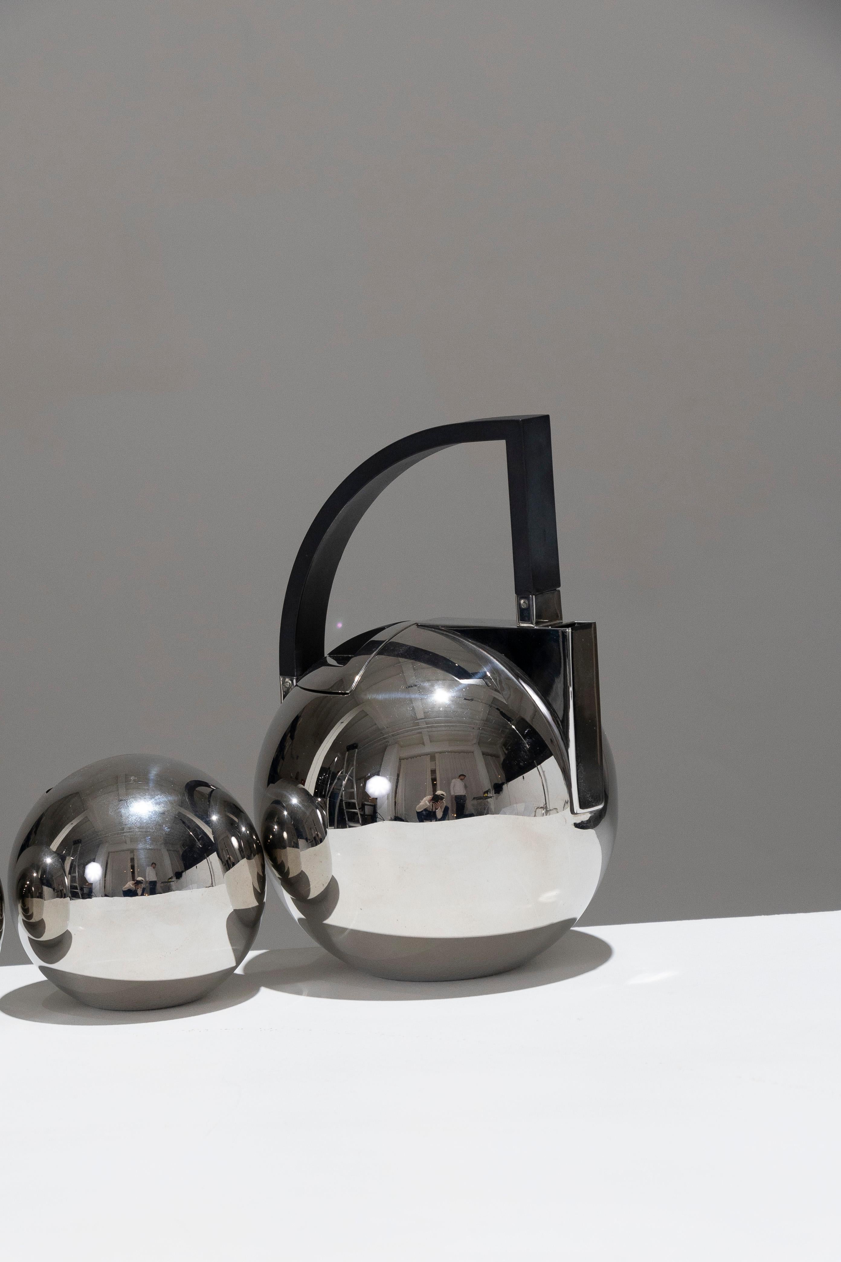 Italian Metal Tea Set, 1980s In Good Condition In PARIS, FR
