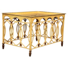 Italian Metal Tole Painted Venetian Style Coffee Cocktail Table