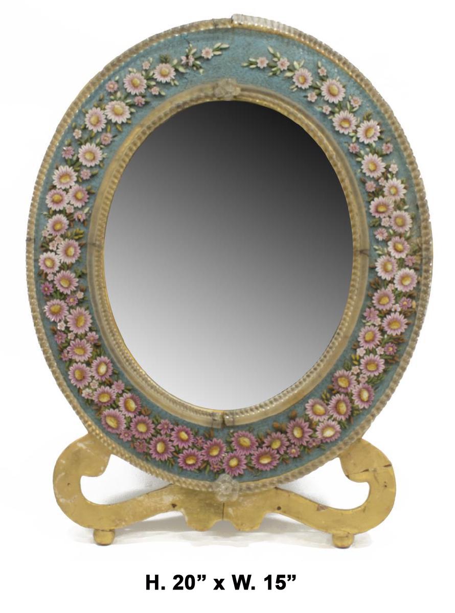 Italian Micro Mosaic Dressing Mirror In Good Condition In Cypress, CA