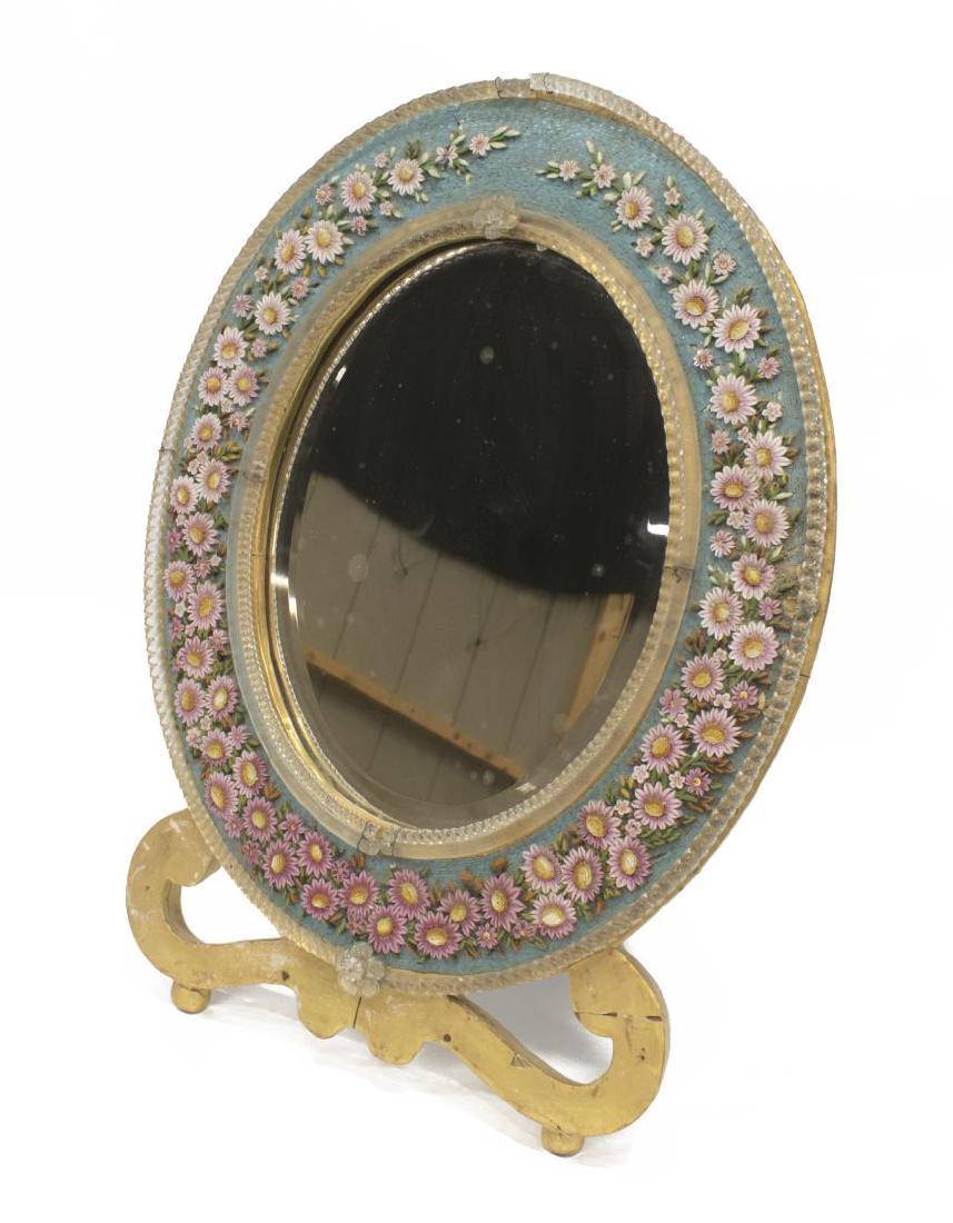 20th Century Italian Micro Mosaic Dressing Mirror