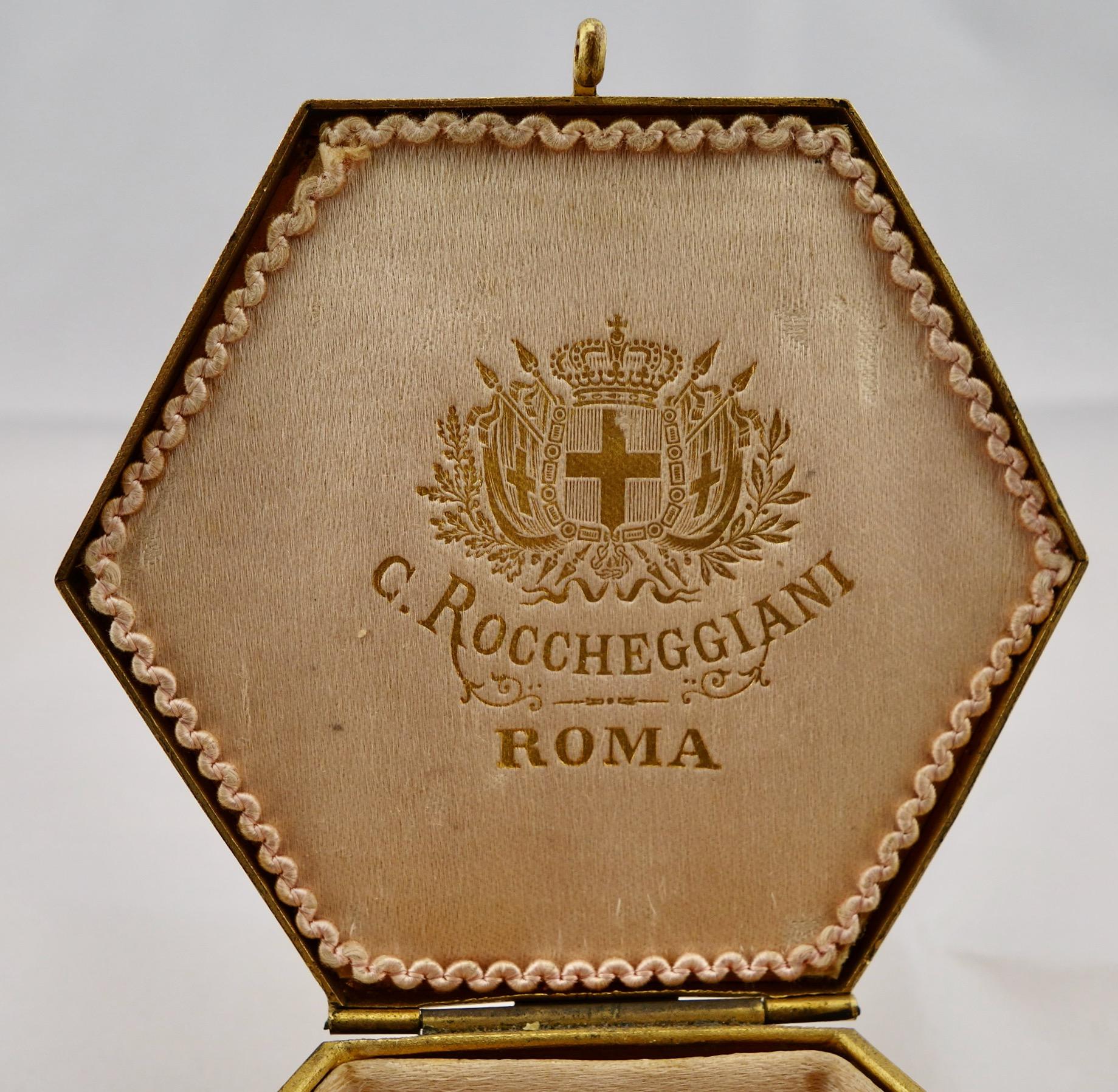 High Victorian Italian Micromosaic Hexagonal Box by Roccheggiani Workshop, Rome, 1880s