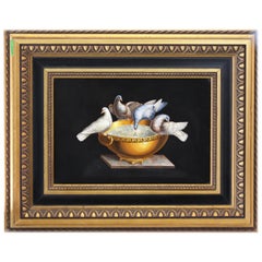 Placa de micromosaico italiano de las "Palomas de Plinio", Taller Vaticano
