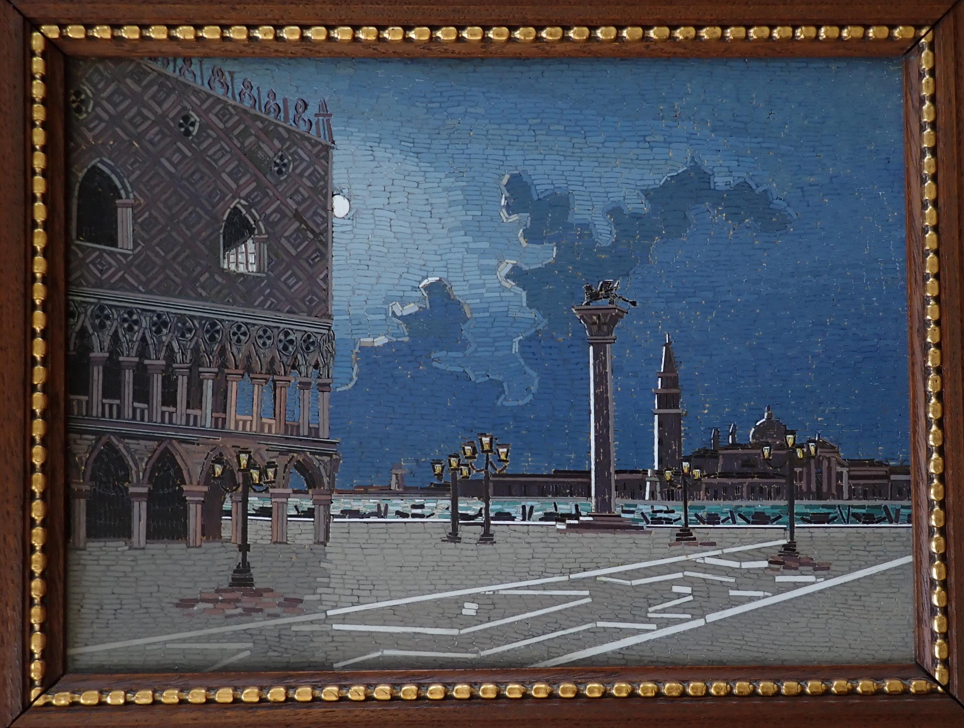 Beaux Arts Large Italian Micromosaic Plaque of Venice