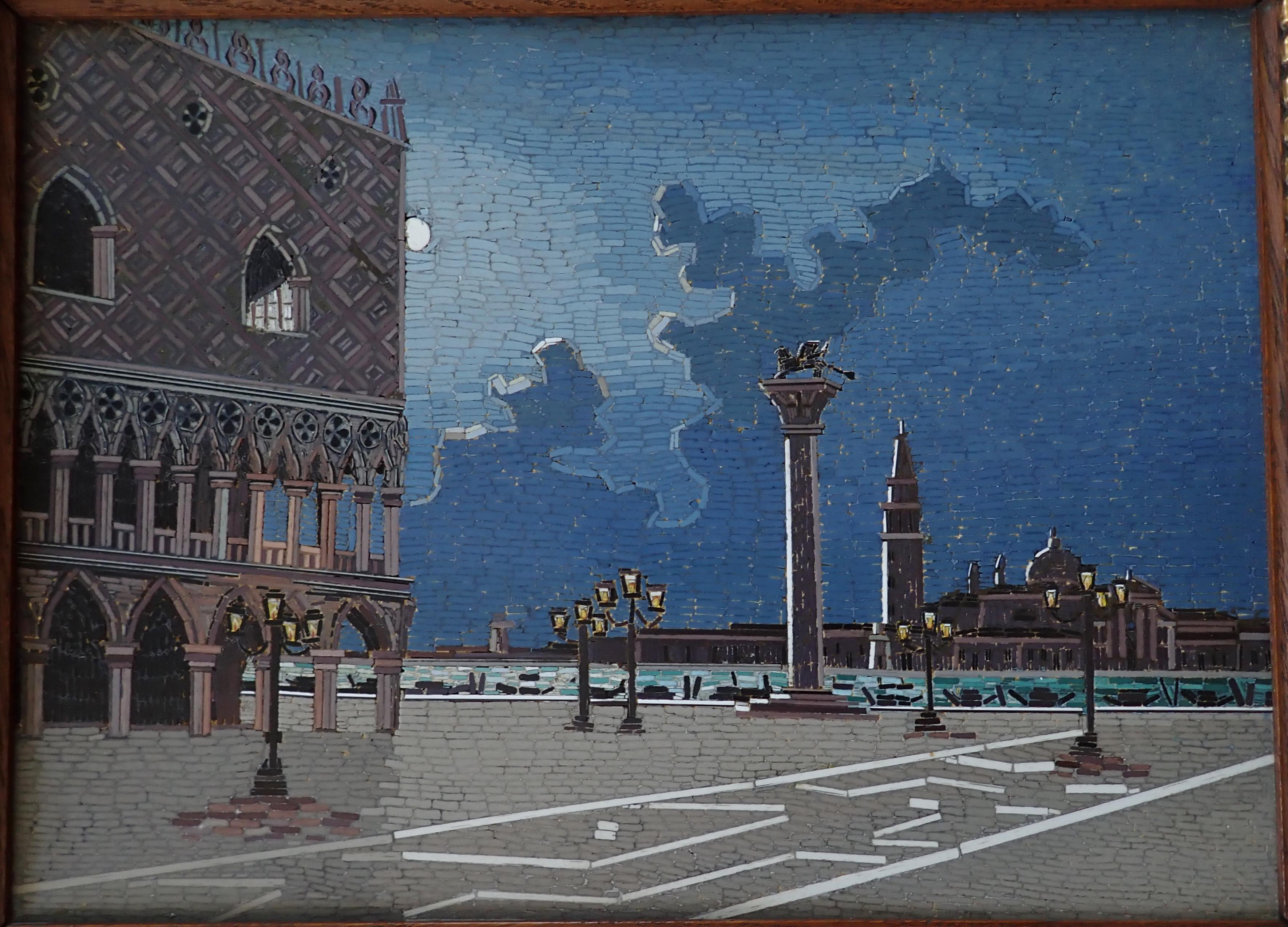 Mosaic Large Italian Micromosaic Plaque of Venice