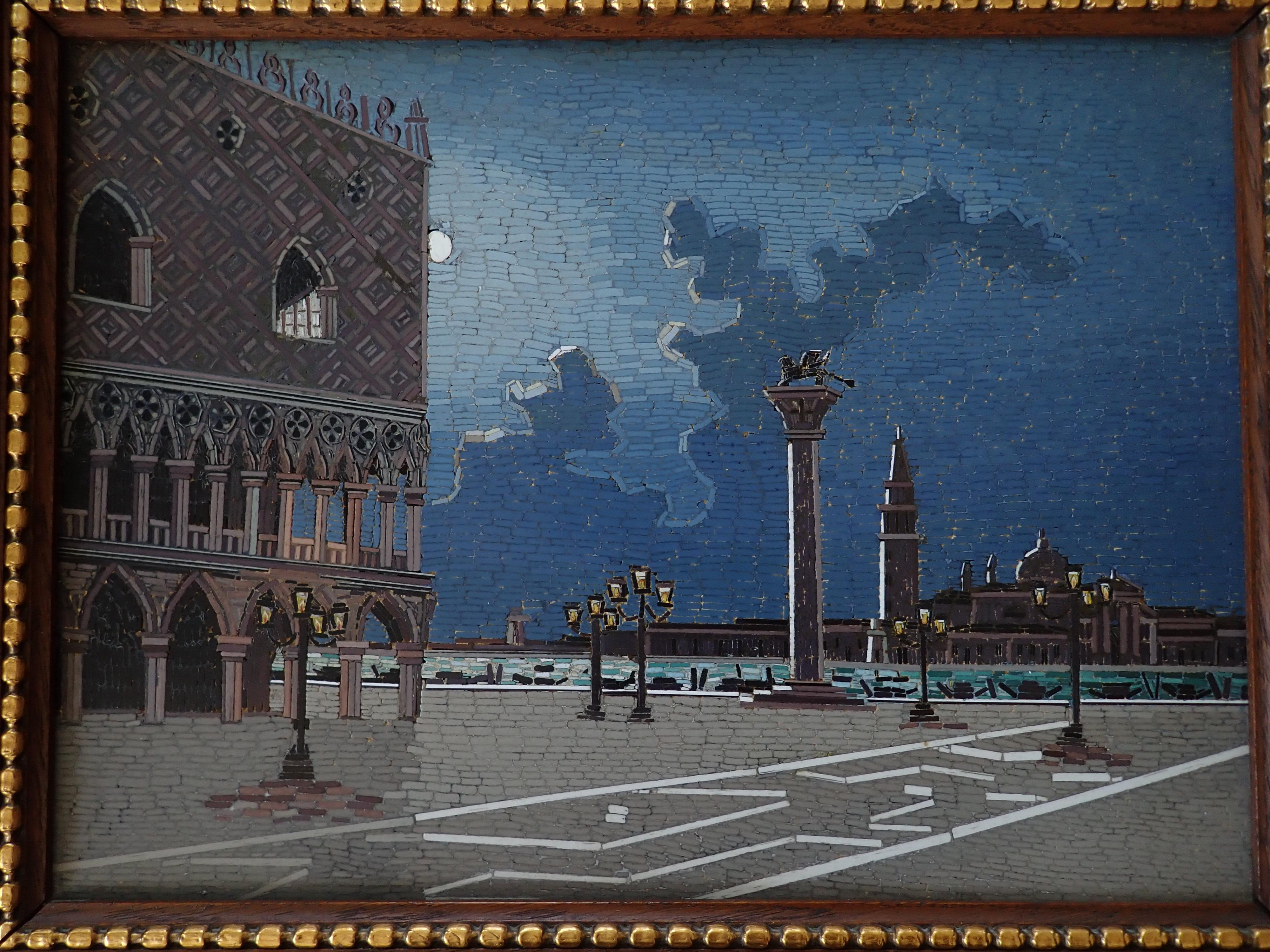 Large Italian Micromosaic Plaque of Venice In Excellent Condition In Norwood, NJ