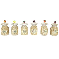 Italian Mid-1800s Decorated Venetian Glass Jars