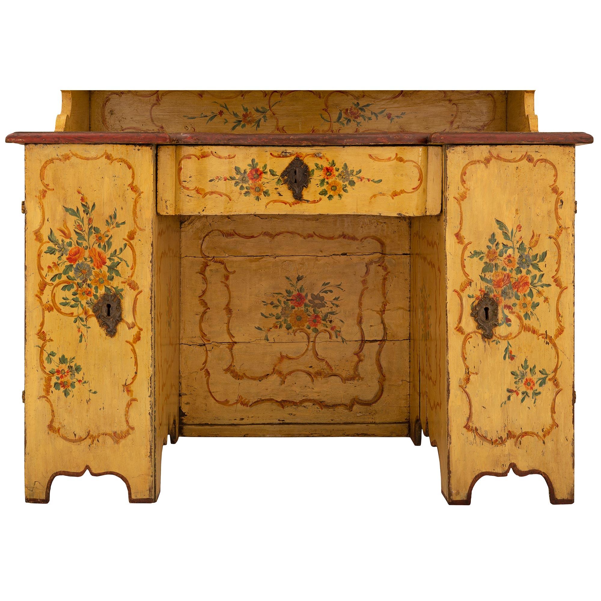 Italian Mid-18th Century Genovese St. Hand Painted Cabinet / Desk For Sale 5