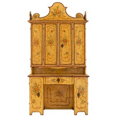 Italian Mid-18th Century Genovese St. Hand Painted Cabinet / Desk