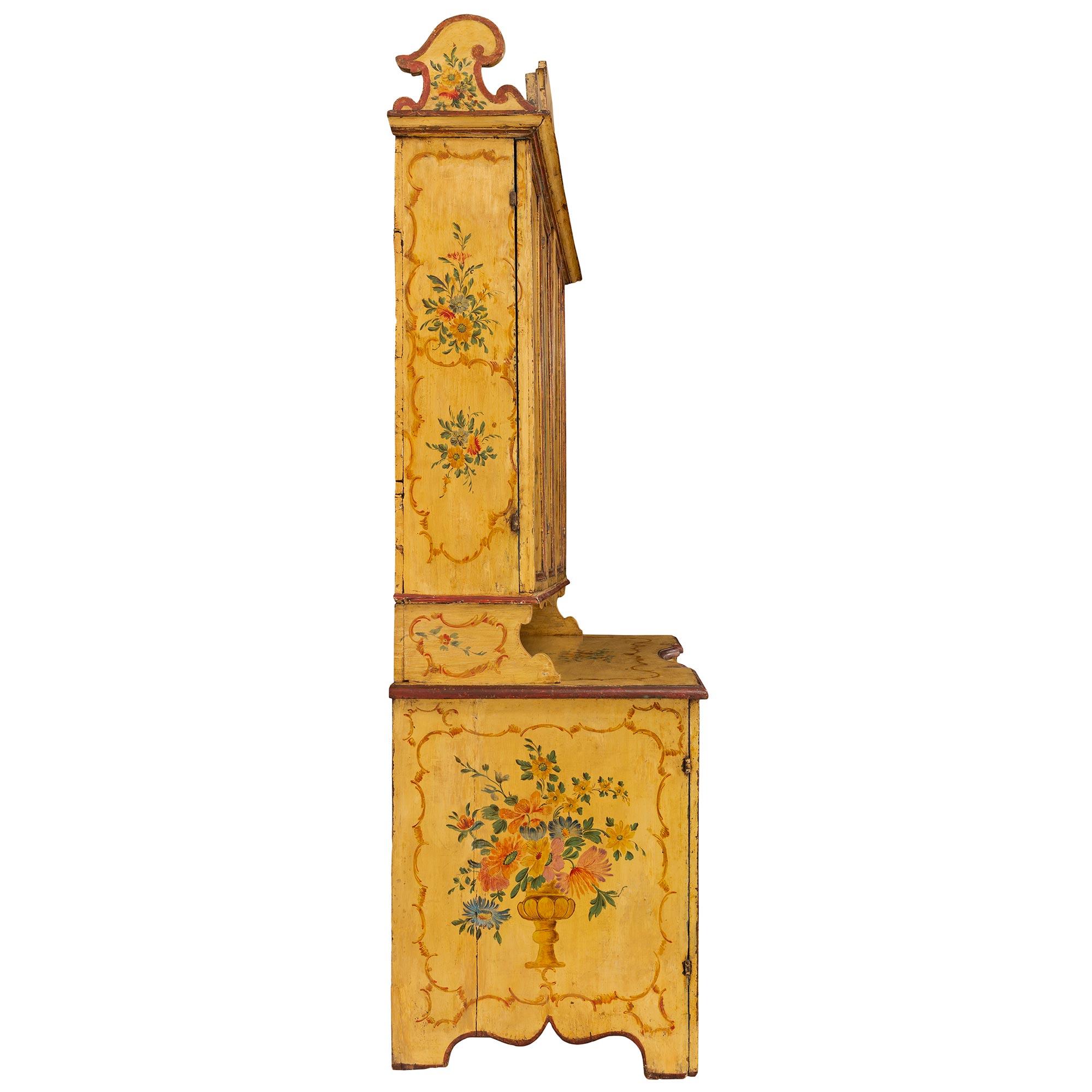 18th Century and Earlier Italian Mid-18th Century Genovese St. Hand Painted Cabinet / Desk For Sale