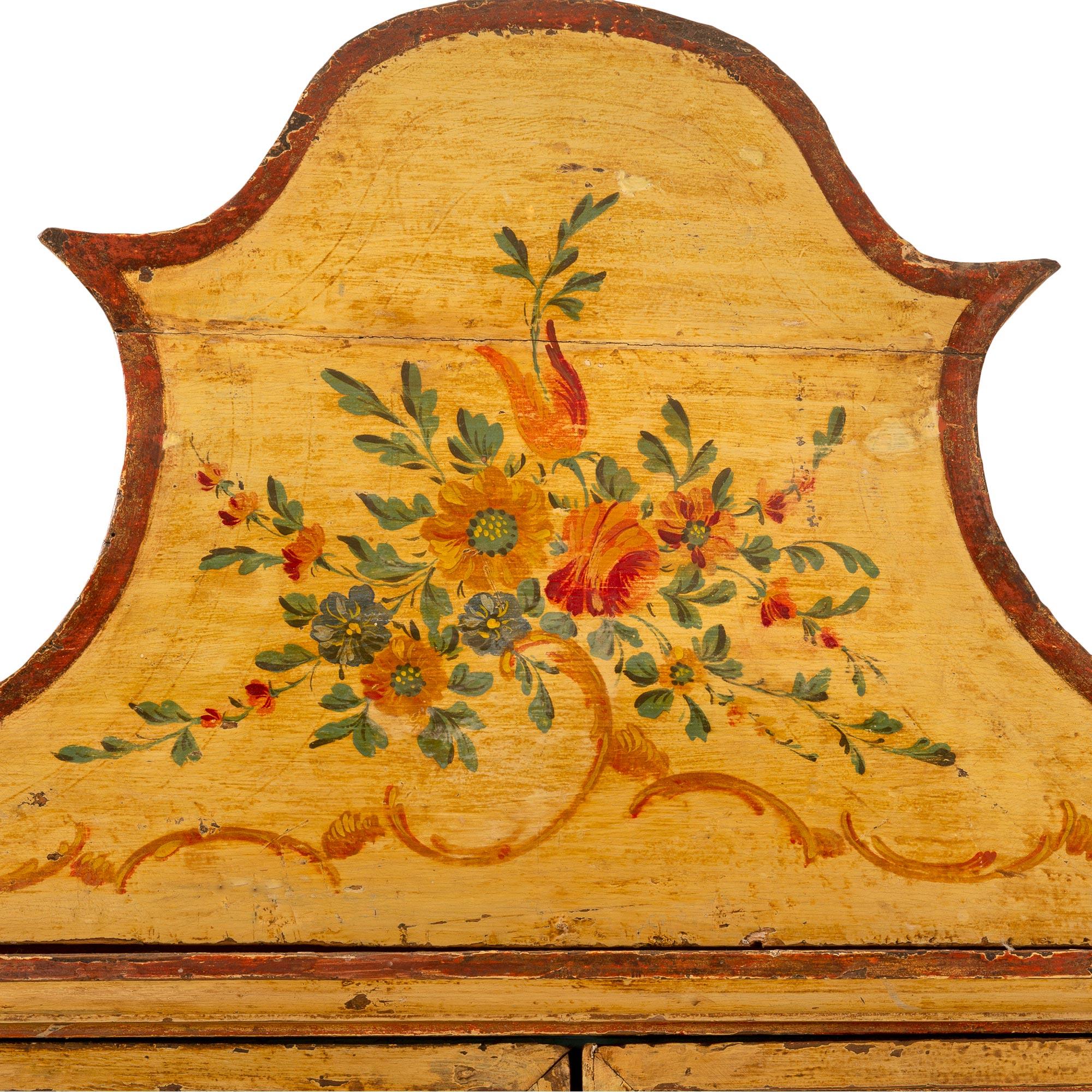 Meuble de rangement/bureau italien du milieu du XVIIIe siècle peint à la main de style Gênese-Saint-Jacques en vente 1