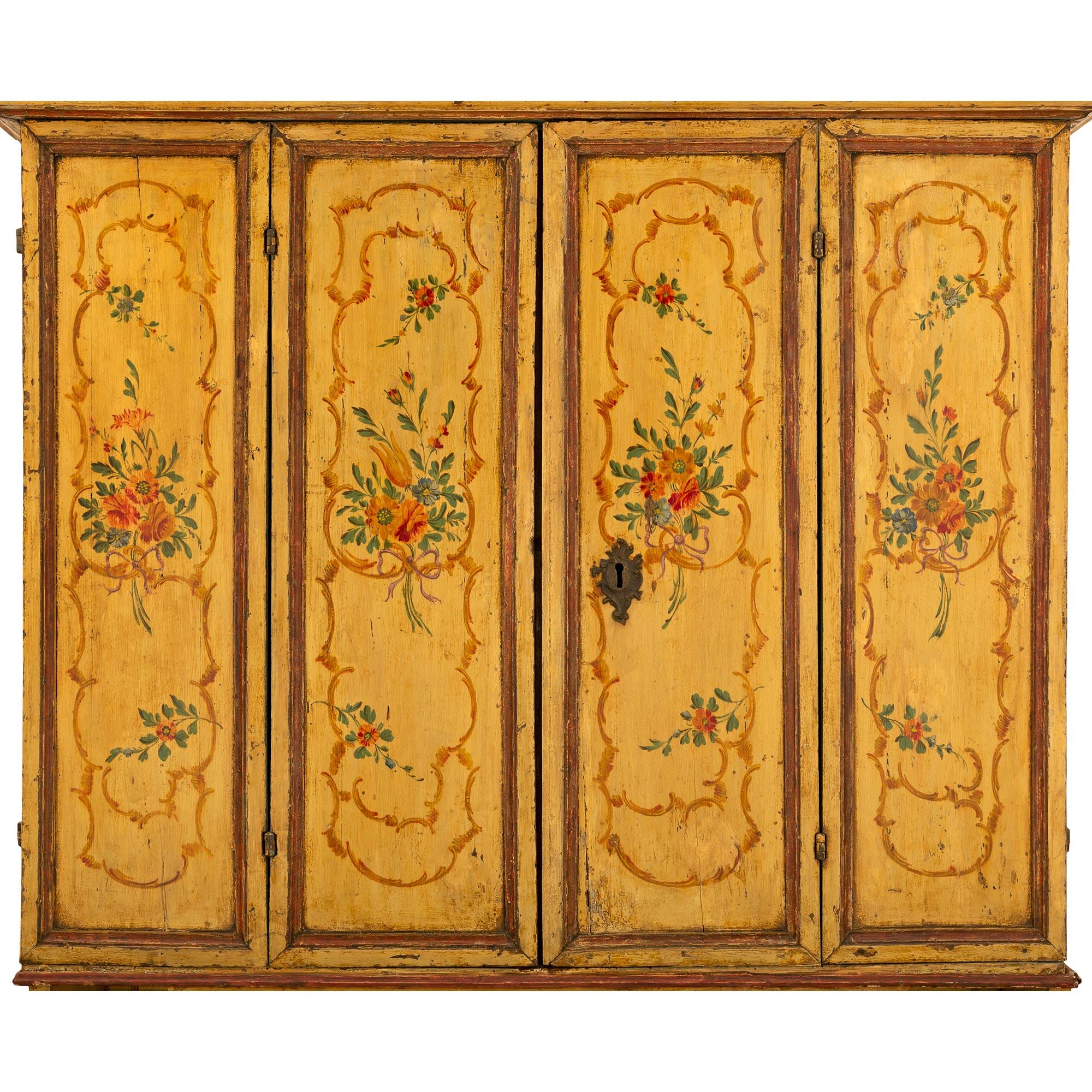 Italian Mid-18th Century Genovese St. Hand Painted Cabinet / Desk For Sale 2