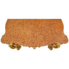 Italian Mid-18th Century Giltwood and Rosso Verona Marble Console