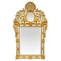 Italian mid 18th century Louis XIV Period Giltwood mirror.