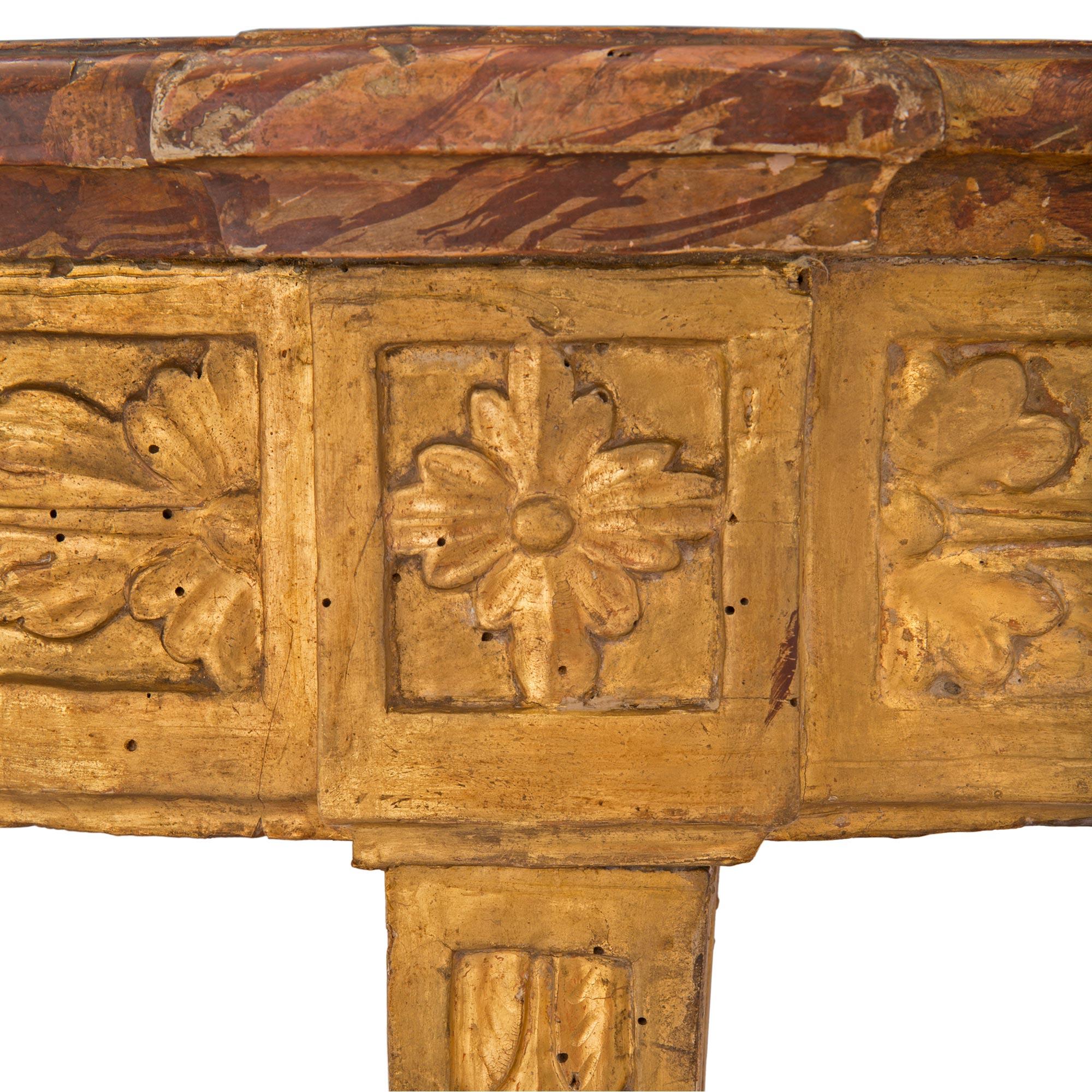 Wood Italian Mid 18th Century Louis XVI Period Giltwood Consoles For Sale