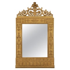 Miroir en bois doré néoclassique italien du milieu du XVIIIe siècle