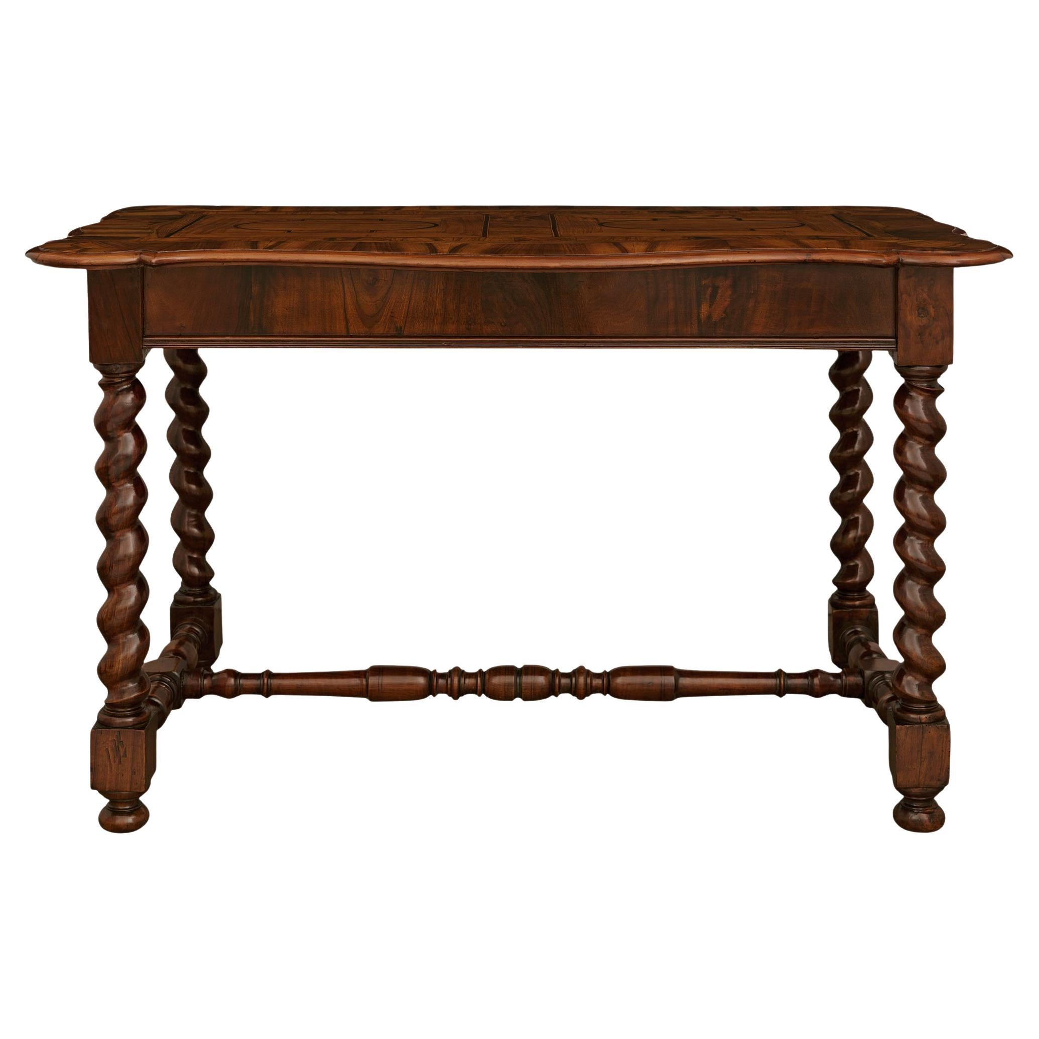 Italian mid 18th century Roman Baroque st. Walnut center table