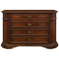 Italian Mid 18th Century Walnut Commode from Naples, Circa 1740