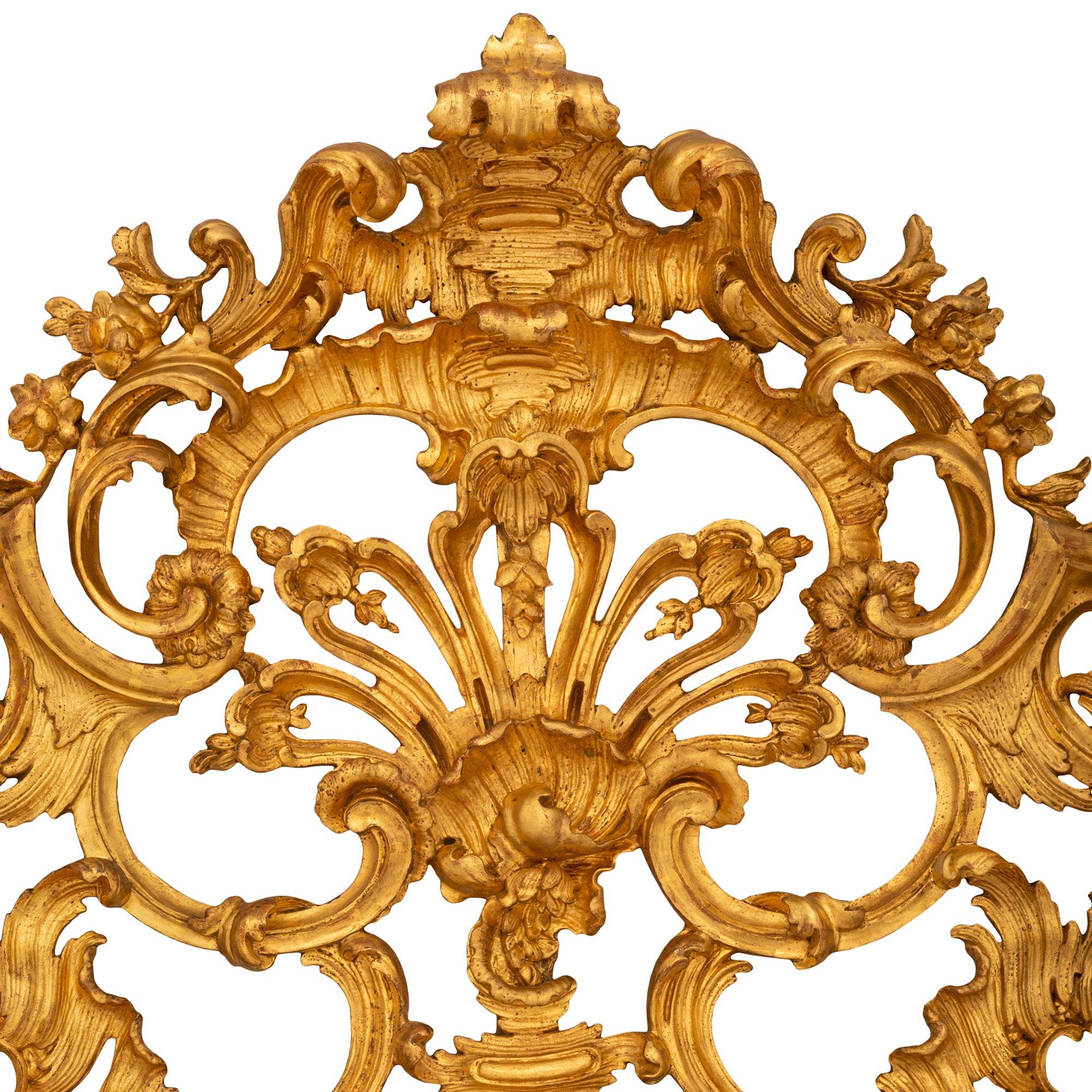Italian Mid-19th Century Baroque St. Triple Framed Giltwood Mirror For Sale 1