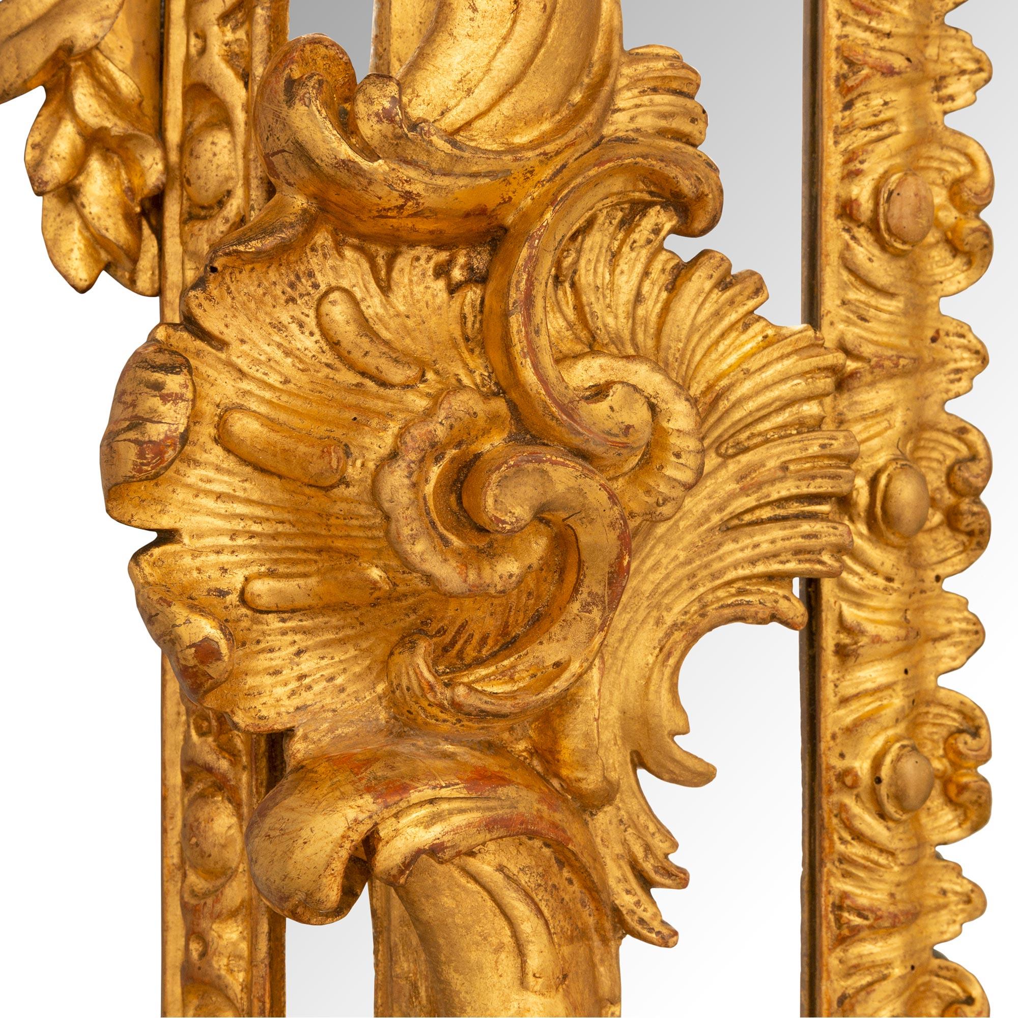 Italian Mid-19th Century Baroque St. Triple Framed Giltwood Mirror For Sale 3