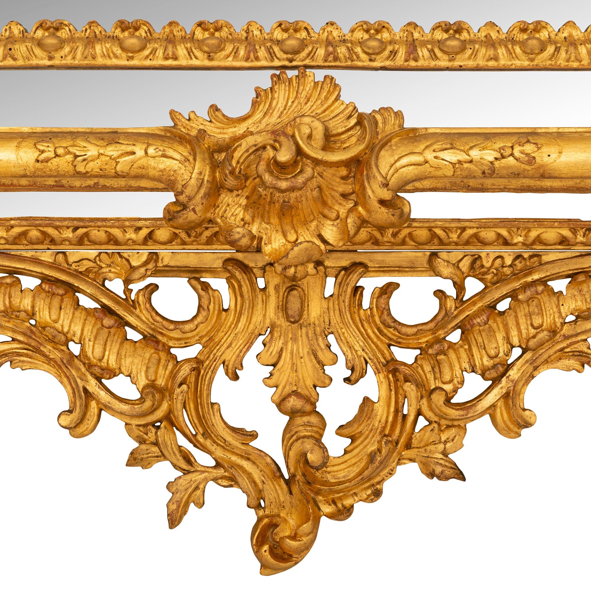 Italian Mid-19th Century Baroque St. Triple Framed Giltwood Mirror For Sale 5