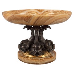 Italian Mid 19th Century Bronze, Ormolu And Alabastro Fiorito Centerpiece