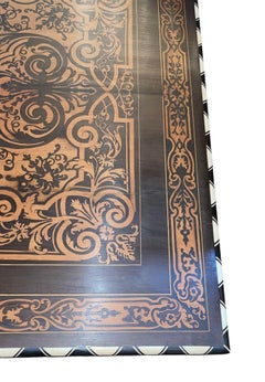 Italian Mid-19th Century Inlaid, Ebony and Bone Table