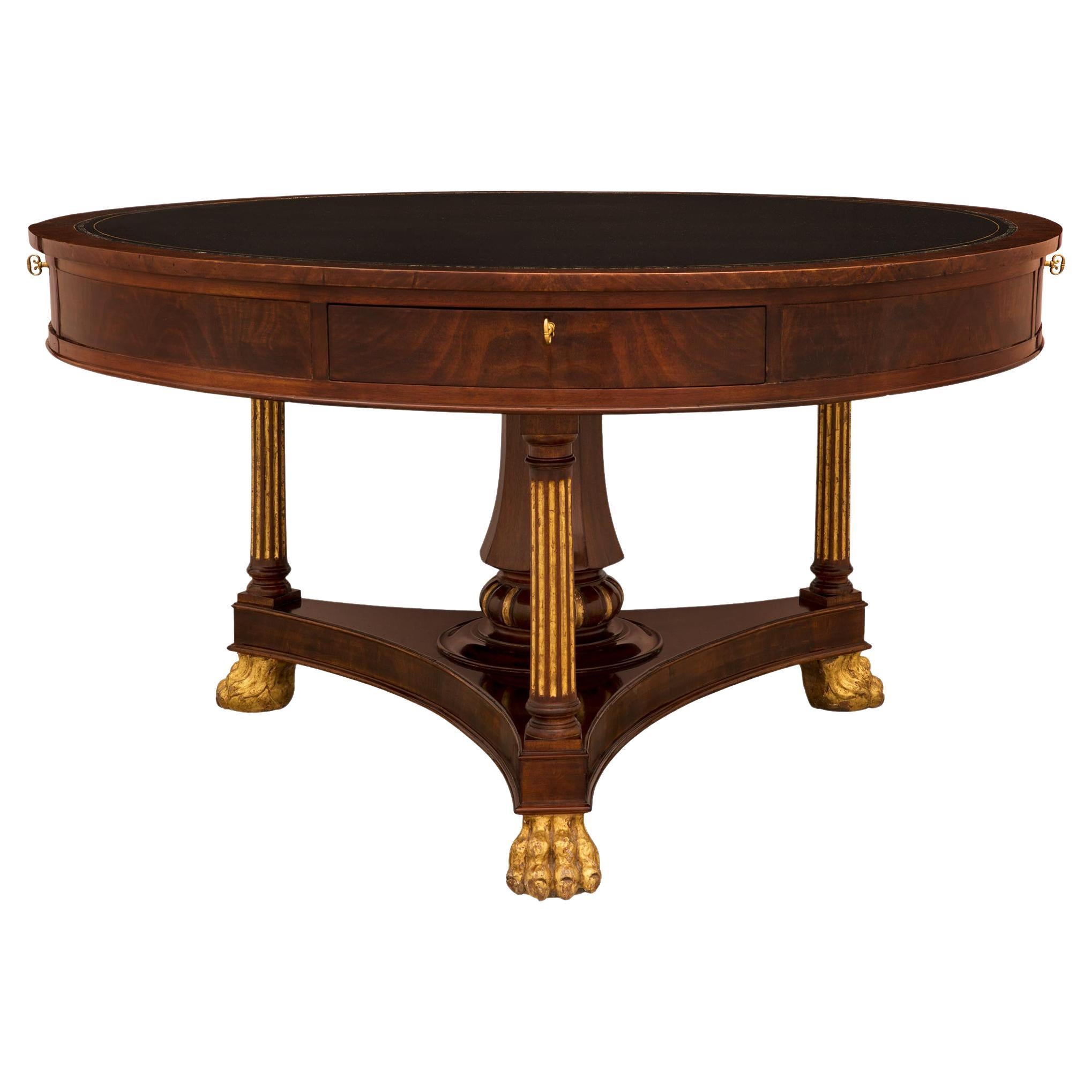 Italian Mid-19th Century Italian Neoclassical Style Mahogany Center Table For Sale