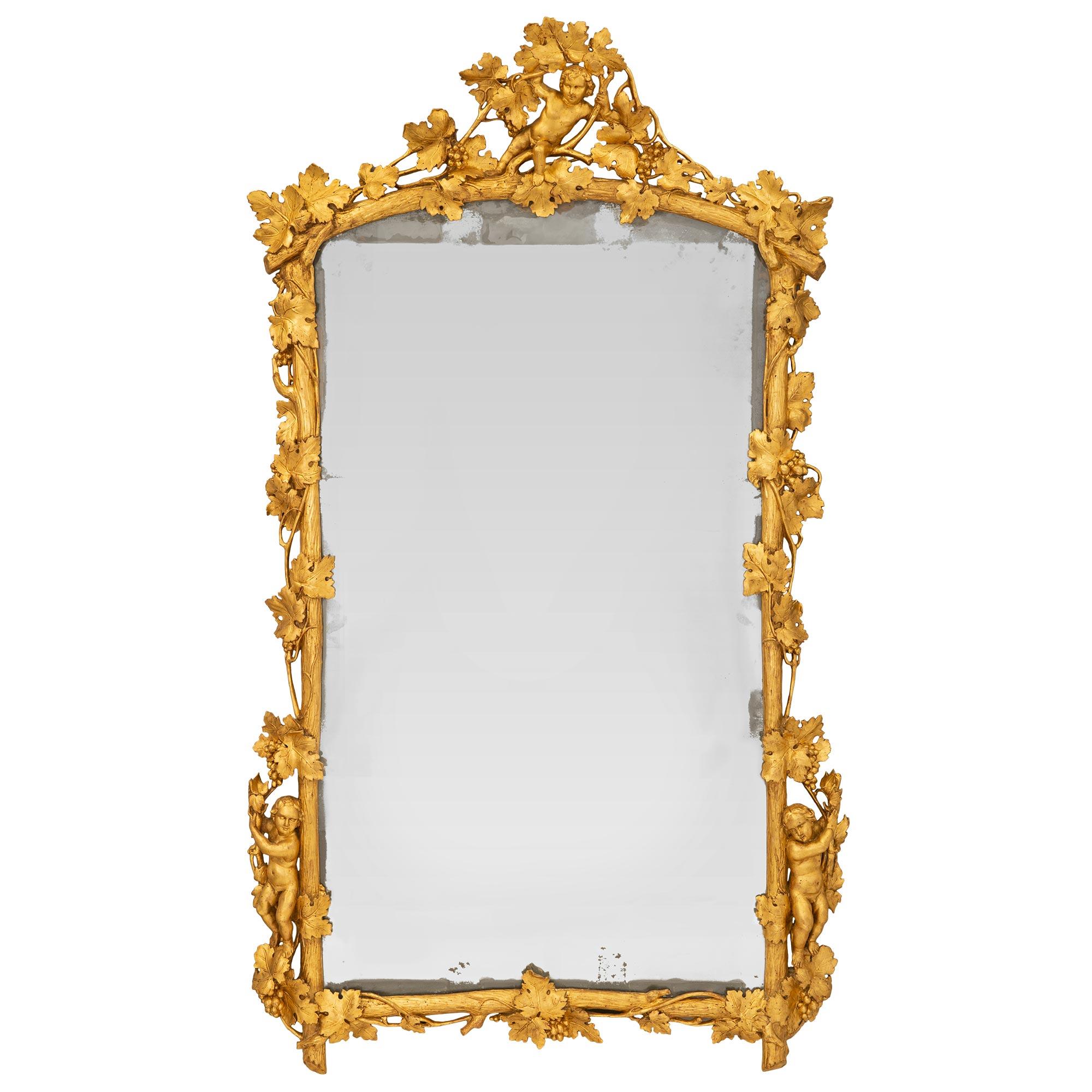 Italian Mid-19th Century Louis XV Style Giltwood Mirror 6